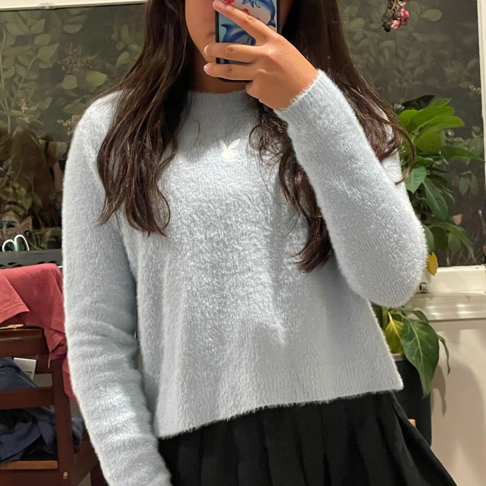 Playboy light blue cropped sweater